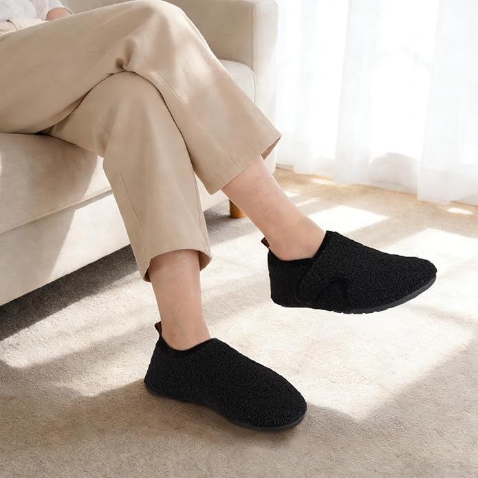 Ultrafun House Slippers for Women Men Slip on Barefoot Slippers Socks Soft Lightweight Rubble Sole House Shoes Indoor/Outdoor