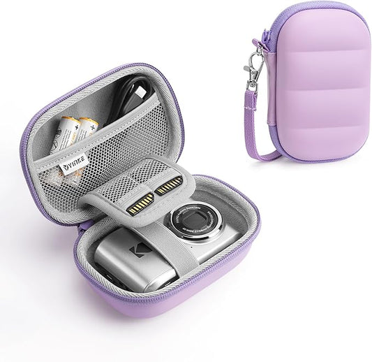 Digital Camera Case Compatible with CAMKORY DC403/ KODAK PIXPRO FZ55/ FZ45/ STUOGYUM DC402-AF, Small Hard Shell Bag with SD Card Storage for Travel (Violet)