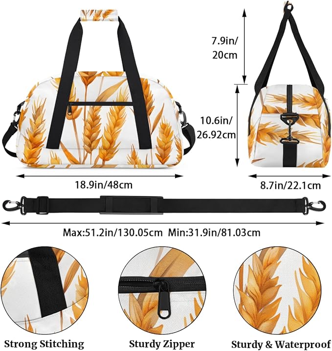 Large Rice Grains Kids-Duffel-Bags Gymnastics Dance Bag Carry-On Overnight Travel Gym Lightweight Dance Sports Bags For Girls Boys Kids，