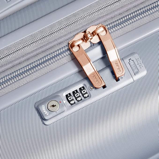 DELSEY PARIS Cruise 3.0 Hardside Expandable Luggage with Spinner Wheels, Platinum, Carry on 20 Inch
