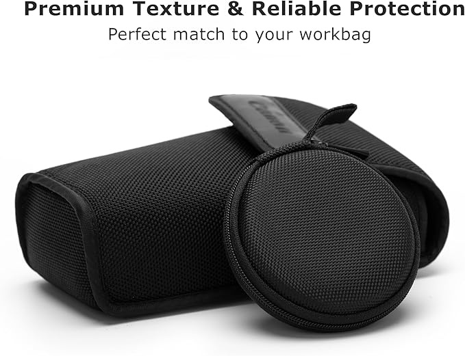 Ginsco Mini-Portable Hard Shell Earbuds Case for Apple EarPods Headphones USB-C Wired Ear Buds/Samsung Galaxy Wired Earbuds, Travel Case for Earphones Earplugs (1, Black-Double Strand)