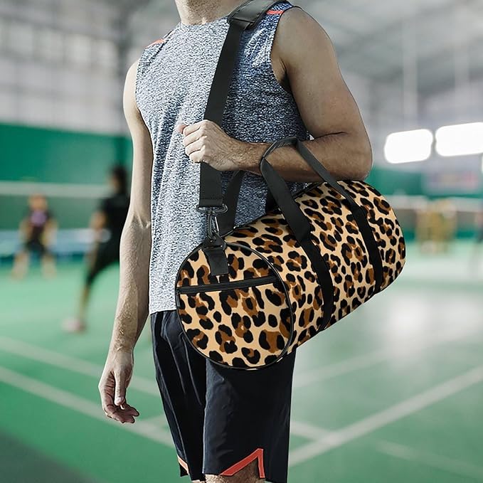 Lightweight Sports Travel Bag Cheetah Leopard Print (2) Beach Swim Bags Men Women Duffle Bag Foldable Overnight Bags