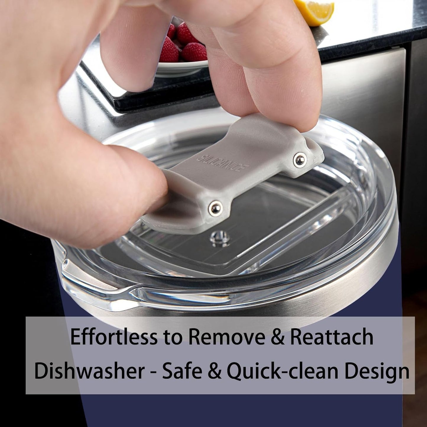 Navy Blue 20 oz Stainless Steel Double Wall Vacuum Insulated Tumbler with Lid,Dishwasher Safe,No Spill Proof Coffee Travel Cup for Hot & Ice Cola,Bear,Smoothie,Work Office Aldult Mug Durable,BPA Free