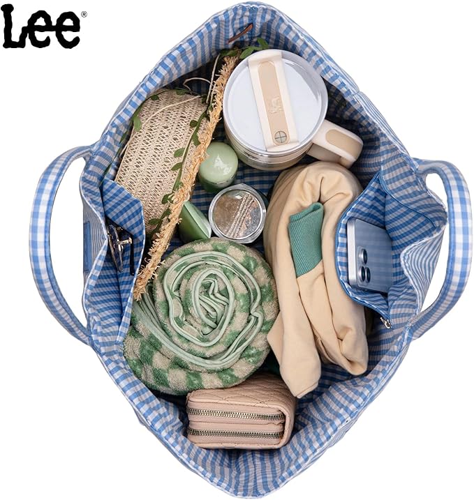 Montana West x Lee Extra Large Soft Cotton Tote Bag for Women Thick Lightweight Shoulder Bag Reusable Grocery Bag