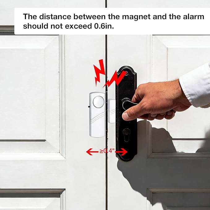 PLOJOP Security Window Door Alarm, Portable 90dB Wireless Sensor for Home & Travel Security, Easy DIY Installation, No Tools Needed (Battery Not Included)