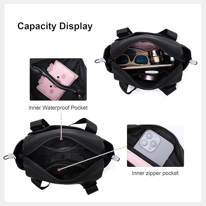 Freie Liebe Small Gym Bag for Women, Mini Tote Duffle Bag with Wet Compartment Nylon Yoga Handbags for Workout Sport and Travel