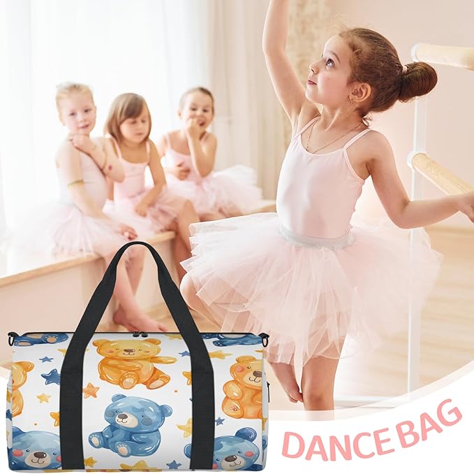 Cartoon Bears Travel Duffle Bag for Women Men, Overnight Weekender Bag, Carry on Tote for Sport Gym