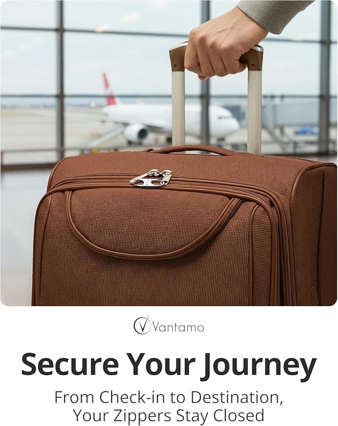 Vantamo Premium 4 Zipper Clips Anti Theft for Backpack, Luggage & Purse, Pull Replacement Zipper Locks, Purse Clip for Travel