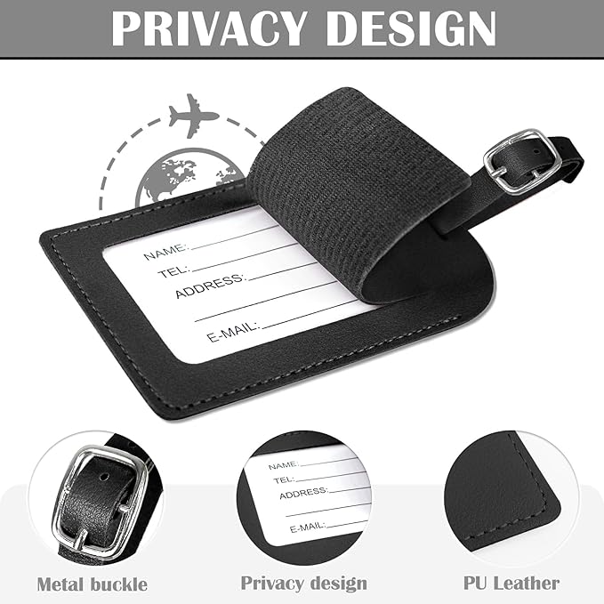 COSHAYSOO Black Passport Cover and Initial Luggage Tag Set TSA Approved with Preppy Chenille Letter Patch for Women Girl Teens, 2023 Trendy Travel Bag Backpack Suitcase Identifier Essential Gifts (Z)