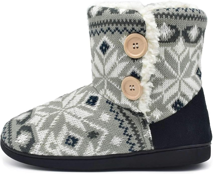 ONCAI Women's Slippers Comfort Knit Boots Winter Warm Outdoor Indoor Shoes