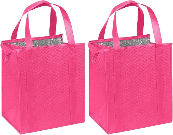 Mediz Hannah Direct Large Capacity Heavy Duty Insulated Smart Shopping Bag - Strong Reusable Grocery Tote 2 Pack