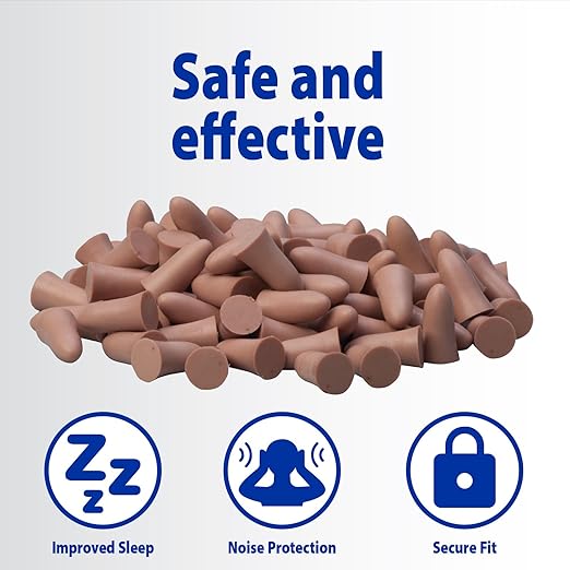 TheraCare Soft Foam Earplugs | 30 dB Noise Reduction | Slim-Fit | 50 Pairs Per Jar | Latex-Free | Sleep, Work, Travel, Recreation Uses