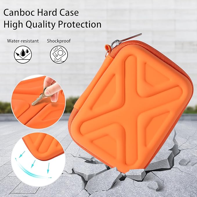 Digital Camera Case for AbergBest 21 Mega Pixels 2.7" LCD Rechargeable HD/Kodak Pixpro/Canon PowerShot ELPH 180/190/Sony DSCW800/DSCW830 Cameras, Travel Carrying Protective Case for Camera- Orange