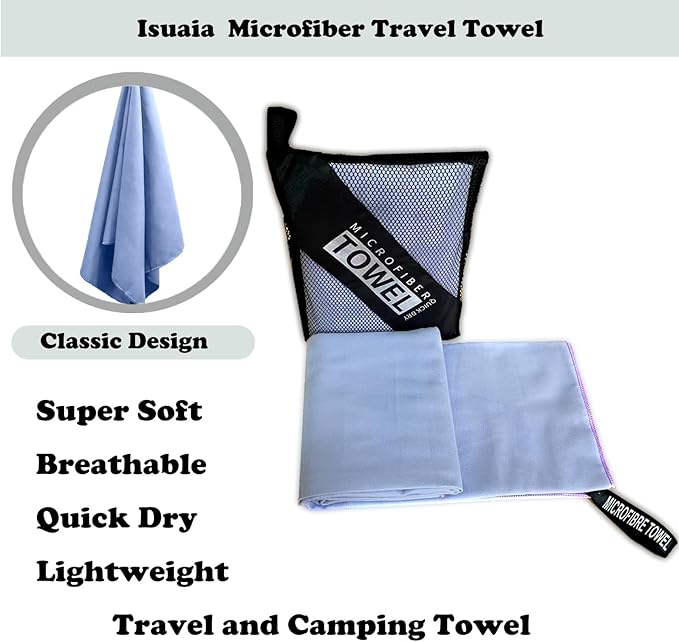 Reusable Quick Dry Beach Towels,Microfiber Travel Towel,Compressed Lightweight Bath Towel for Beach Hiking Gym Yoga Travel Sports Swimming Camping(Light Purple, 43"*69")