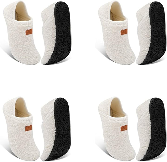 BARERUN Slippers Bulk for Women Men with Rubber Sole Soft-Lightweight House Slipper Socks Wide Barefoot Slippers Around House Shoes Non Slip Indoor/Outdoor