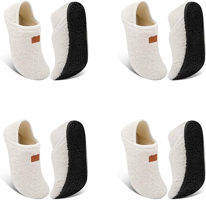 BARERUN Slippers Bulk for Women Men with Rubber Sole Soft-Lightweight House Slipper Socks Wide Barefoot Slippers Around House Shoes Non Slip Indoor/Outdoor