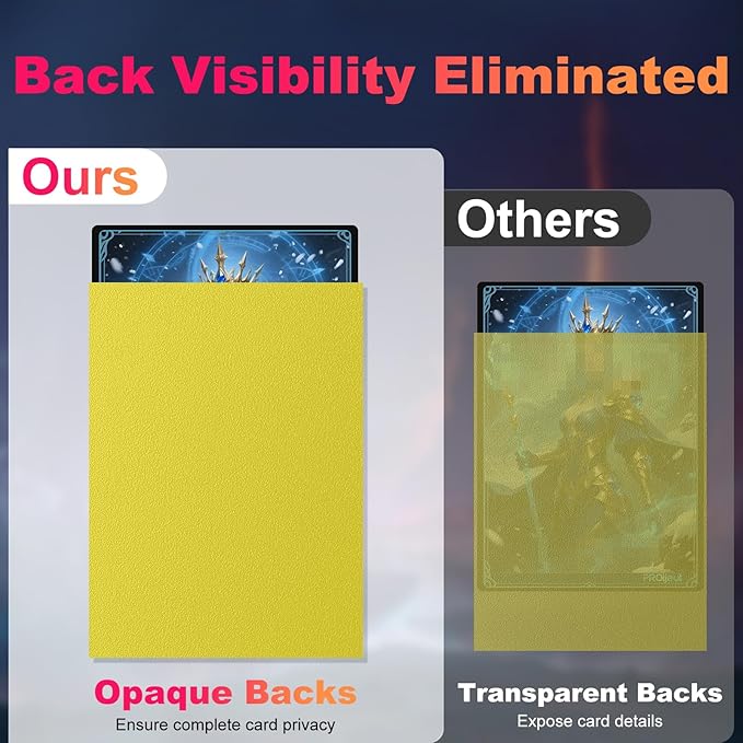 200 Pack Card Sleeves, Matte Dual Trading Card Sleeves with Opaque Back & Smooth Shuffle, Tear Resistant Card Protectors for MTG, TCG and Game Cards (Lightning Yellow)