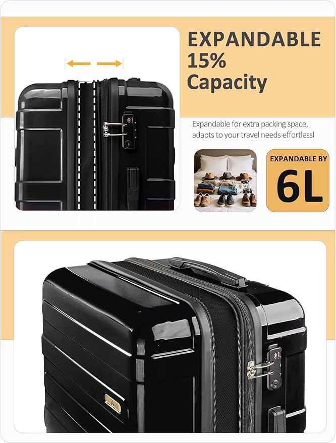 Tolino Carry on Luggage 22x14x9 Airline Approved-20 Inch Hardside Suitcase with Wheels TSA Lock, PC+ABS Lightweight Carry on Suitcases for Women and Men