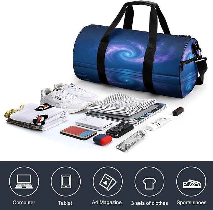 Sports Gym Bag for Women Men Travel Duffel Bag Tote Weekender Bag Mirror Sea Star Vortex Carry on Overnight Bag for Travel Swimming Fitness Workout Sports Duffle Bag