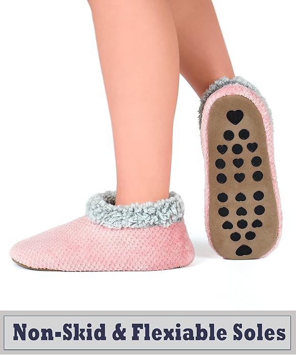 Cozylook Fuzzy Slippers for Women Indoor, Warm Bedroom Slip On Shoes, Winter Fluffy House Socks with Grippers, Cozy Christmas Gifts Unique