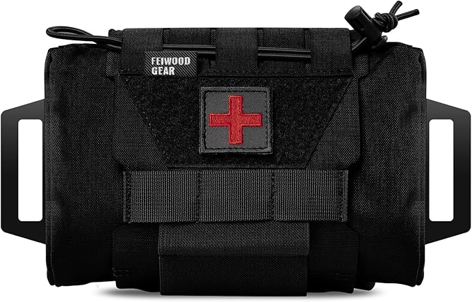 Tactical IFAK Pouch, Rapid Tear-Away First Aid Kit Two-Piece System Medical Pouches Emergency Survival Bag for Outdoor Travel Hiking