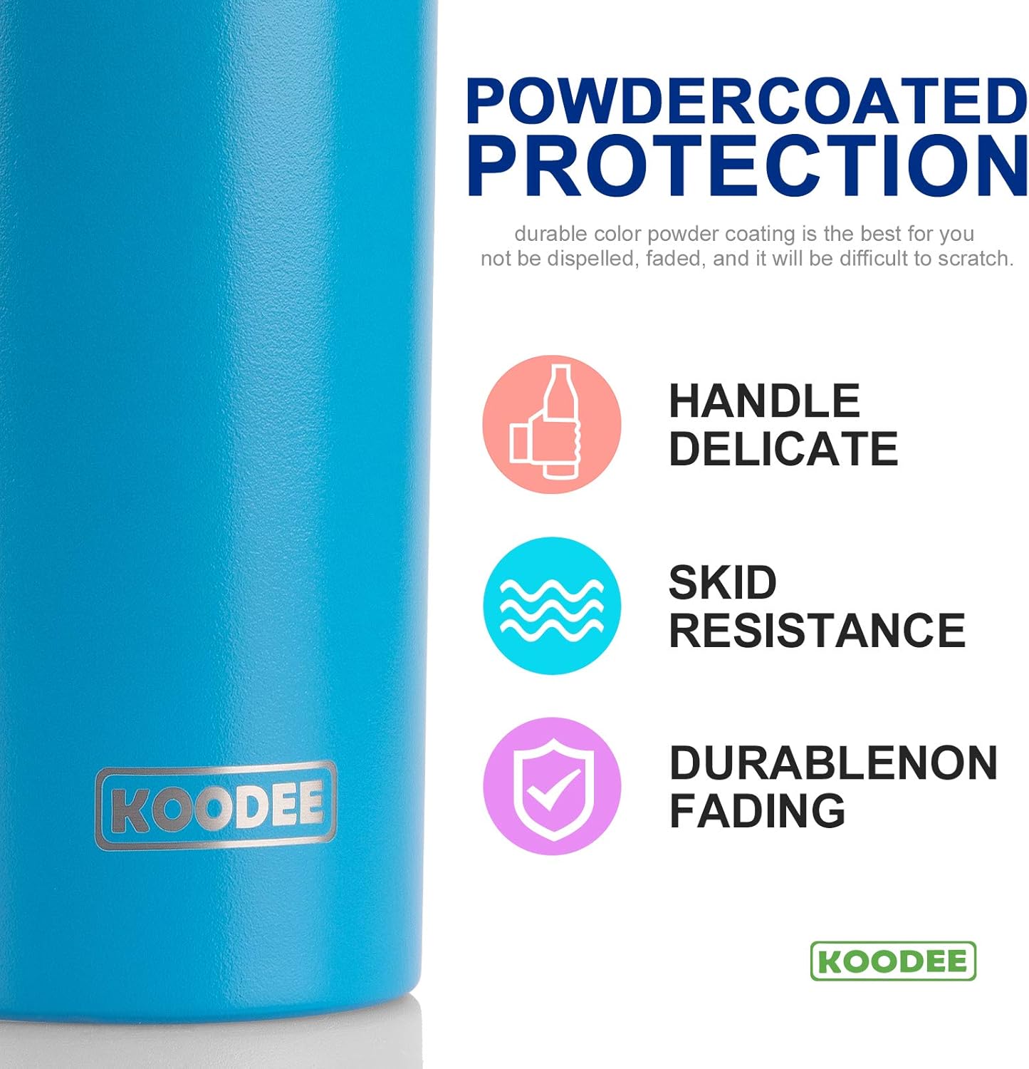 koodee 20 oz Skinny Tumbler (2 Pack) Stainless Steel Double Wall Insulated Water Tumbler Cup with Lid and Straw, Slim Travel for Women Diy Birthday Gift (Wine Red-Sky blue)