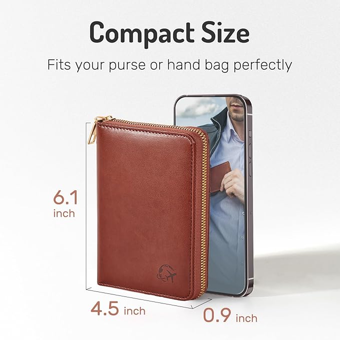 Forvencer Passport Holder Cover with Safe Zipper Closure, Premium Passport Wallet for Travel, Cute RFID Blocking Card Case, Waterproof Travel Accessories for Women, Cross Black