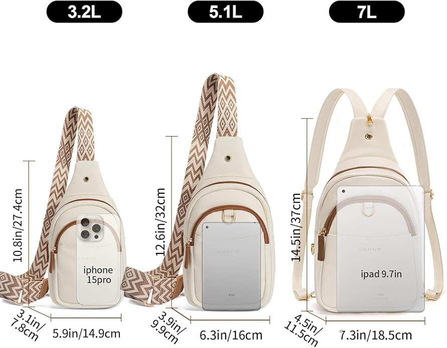 Crossbody Bags for Women Sling Bag Anti Theft PU Leather Travel Chest Purse Small Adjustable Strap Fits Large Phone
