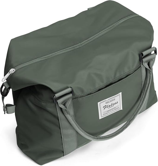 Womens travel bags, weekender carry on for women, sports Gym workout duffel bag, overnight shoulder Bag fit 15.6 inch Laptop (Large, Olive Green)