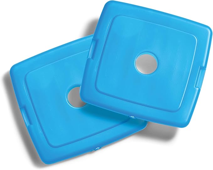 Cool Coolers by Fit + Fresh, 4 Pack Slim Ice Packs, Space Saving Reusable Ice Packs for Lunch Boxes or Coolers, Blue, Single Pack
