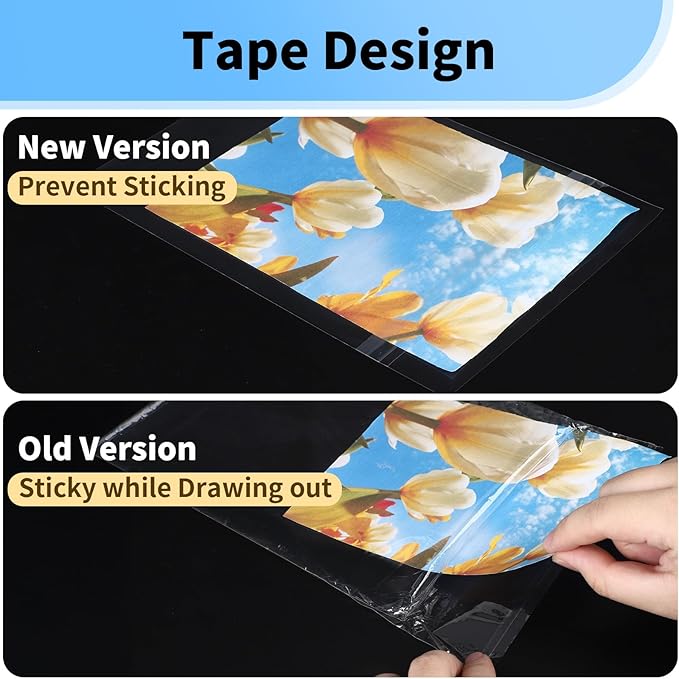 100 Pack 5x7 Photo Sleeves - Acid Free 1.57 mil (Single Side) Thick Heavy Duty 5x7 Cellophane Bags Self Adhesive Crystal Clear Plastic Sleeves for Photo Paper Cardstock