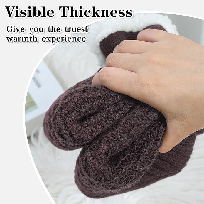Warm Slipper Socks for Women Indoor Soft Cozy House Sock Shoes Non-Slip Knitted Socks Fuzzy Thermal House Slippers