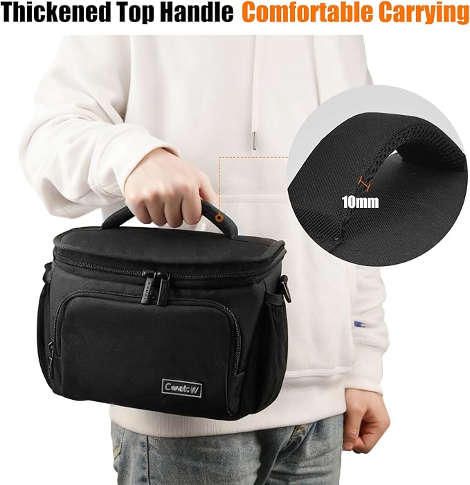 Cwatcun Small Camera Sling Bag Crossbody Camera Shoulder Case, Waterproof Travel Photography Camera Messenger Bag for Canon, Nikon, Sony, Fuji DSLR/SLR/Mirrorless Cameras, Lens and Accessories