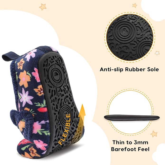 LeIsfIt Toddler Slippers Boys Girls House Shoes Soft Warm Kids House Slippers Slip on Cozy Bedroom Sock Shoes Non-slip Indoor Outdoor Slipper Shoe