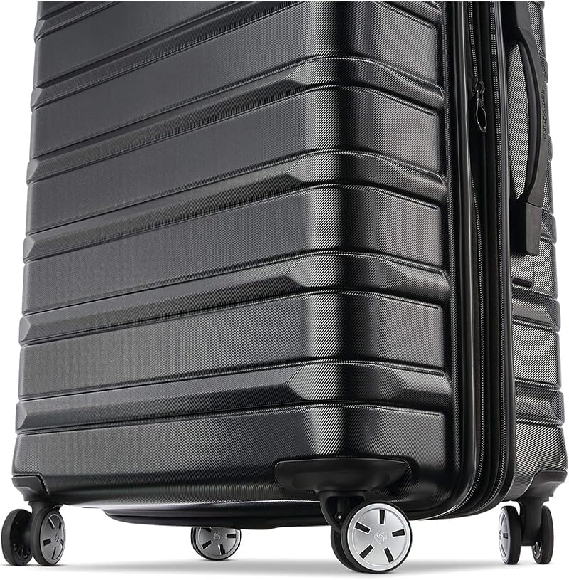 Samsonite Omni 2 Hardside Expandable Luggage with Spinner Wheels, 2-Piece Set (19/28), Midnight Black