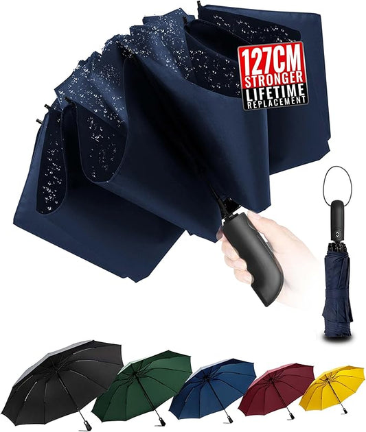 Conlun Travel Inverted Umbrella Compact Windproof- Automatic reverse Umbrellas for Rain - Folding Portable 10 Ribs Large Umbrella