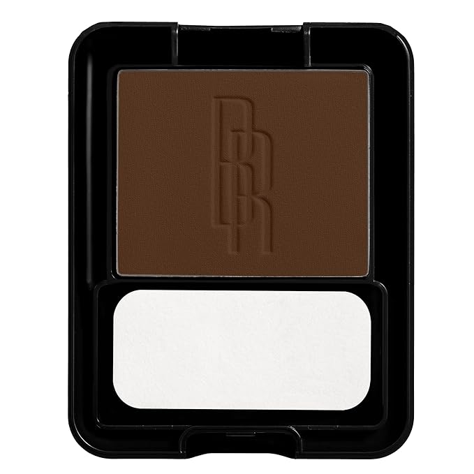Black Radiance Pressed Powder, Pigment-Rich Matte Finish for Deep Skin Tones, Oil-Absorbing Compact with Mirror & Sponge - Black Coffee