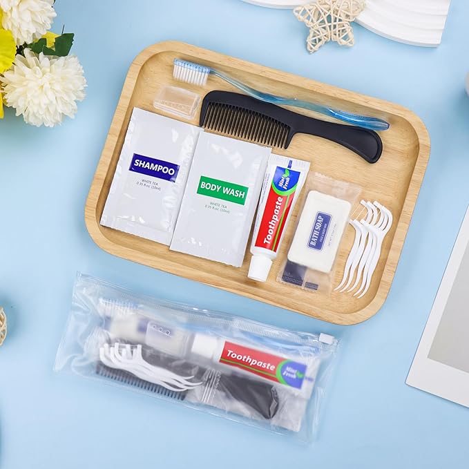 5 Sets Personal Hygiene Kit Basic Toiletry Kits Homeless Supplies Bulk for Travel,Charity,Business Include 5 Toothbrush, 5 Toothpaste, 5 Comb, 5 Bath Soap, 5 Shampoo,5 Body Wash, 25 Floss Picks