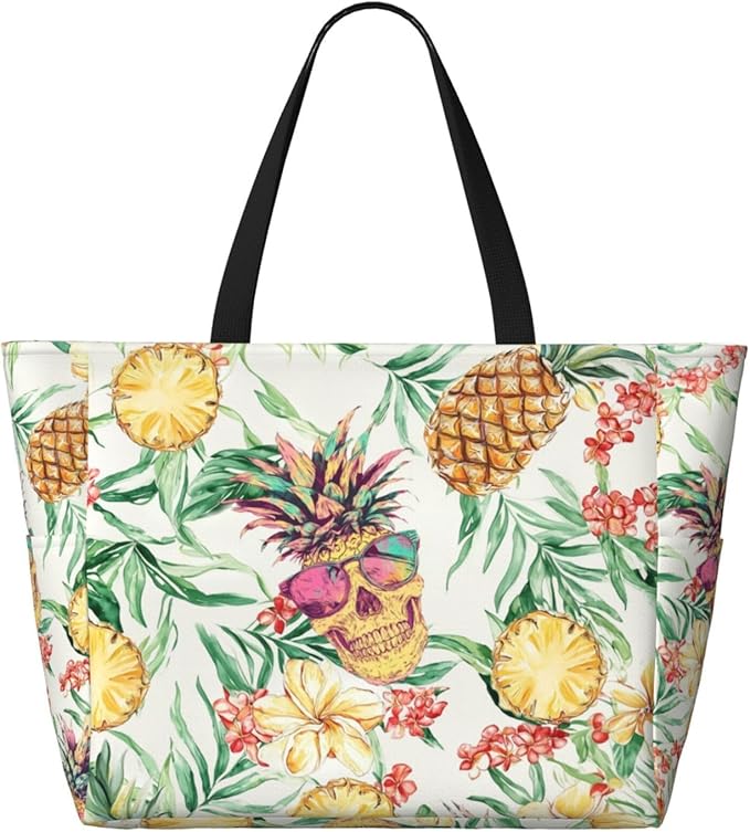 Large Beach Bag for Women Waterproof Foldable Travel Shoulder Tote Bag with Pocket for Weekender Pool Vacation