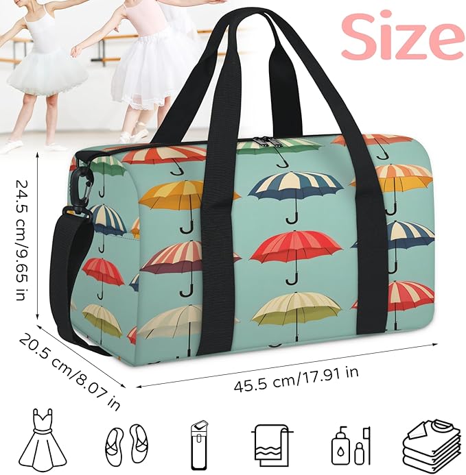 Bright Colors Umbrella Travel Duffle Bag for Women Men, Overnight Weekender Bag, Carry on Tote for Sport Gym