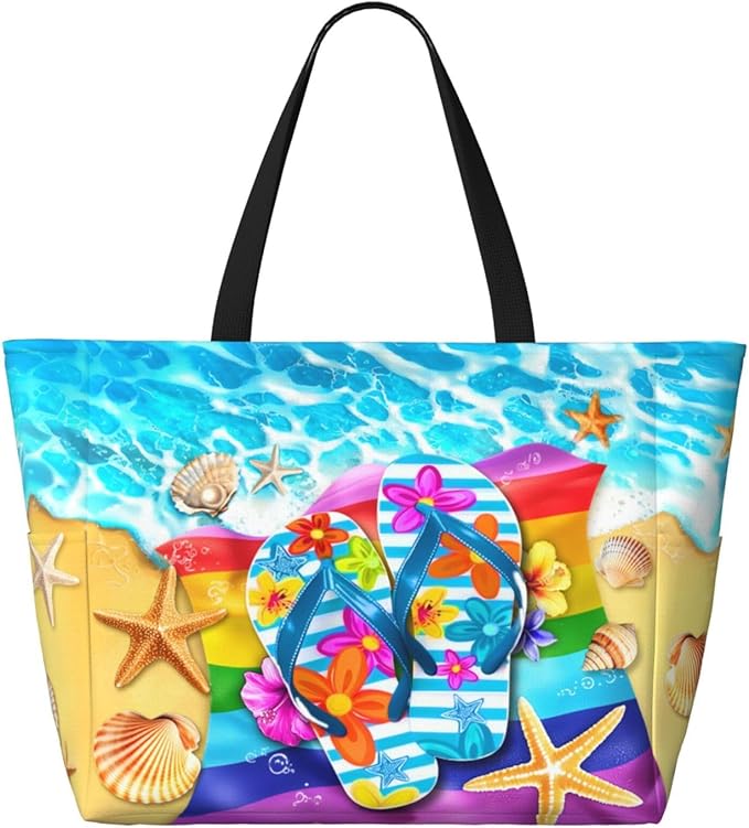 Extra Large Beach Bags For Women, Waterproof Beach Totes Bags For Women, Lightweight Foldable Pool Bag With Zipper