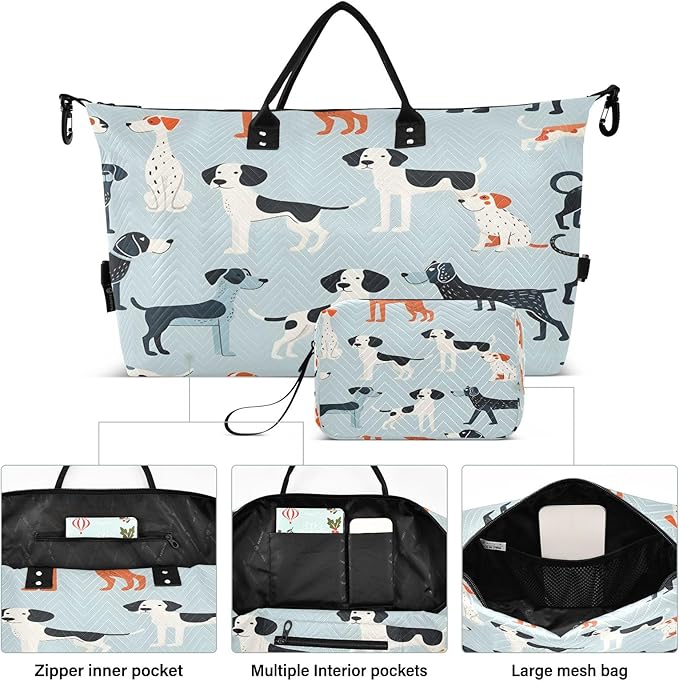 Dalmatian Pattern Travel Duffle Bag Gym Yoga Carry on Bags for Men Women Weekender Bag