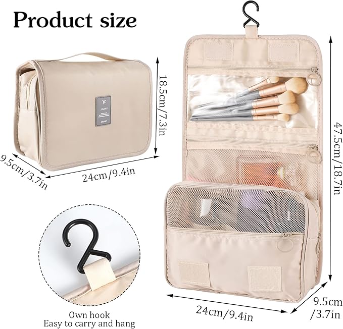 Pengxiaomei Hanging Toiletry Bag Waterproof Traveling Toiletries Bag Portable Travel Makeup Pouch Multifunction Travel Bathroom Bag Stocking Stuffers for Women Girls Christmas Gifts