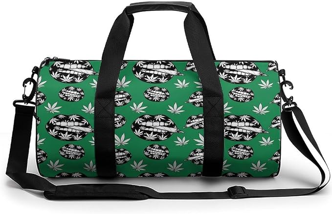 Dance Sports Gymnastics Bag Weedleaf Pot Stoner Art Foldable Gym Bags Lightweight Travel Sports Bag Unisex Gym Duffel Bags