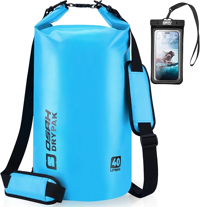 Waterproof Dry Bag, 5L/10L/20L/30L/40L Roll Top Lightweight Storage Backpack with Phone Case for Women & Men, Floating Waterproof Sack for Travel, Swimming, Kayaking, Paddle Board, Camping & Beach