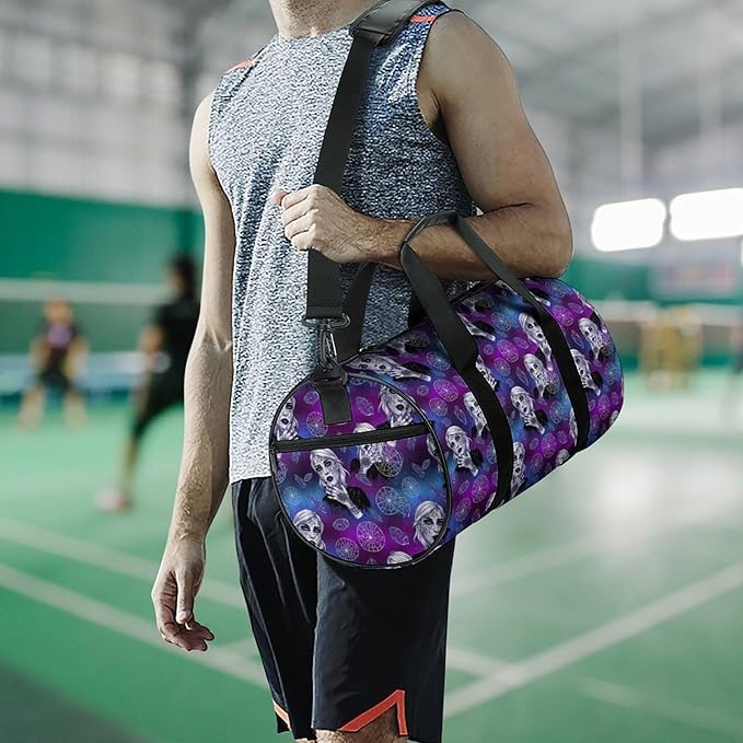 Beach Swim Bags Goth Gothic Women Art Men Women Duffle Bag Foldable Gym Bag Lightweight Travel Sports Bags for Men and Women