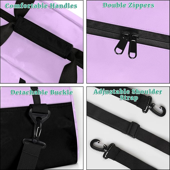 Personalize-Kids-Sports-Duffel-Bags With Custom Name Text Carry-On Overnight Travel Gym Lightweight Dance Pattern Sports Bags For Girls Boys Kids,Lilac 1