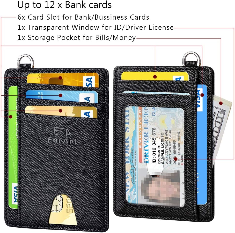 FurArt Slim Minimalist Wallet, Front Pocket Wallets, RFID Blocking, Credit Card Holder for Men & Women