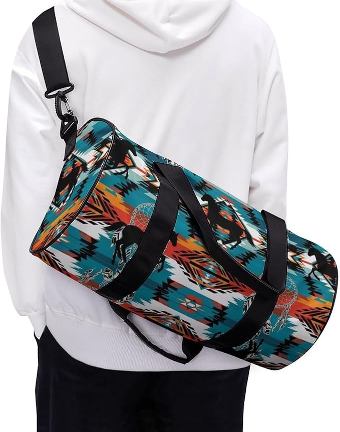 Gym Sports Duffle Bag Southwest Aztec Turquoise Weekender Carry on Beach Yoga Overnight Luggage Bag Travel Training Workout Bags