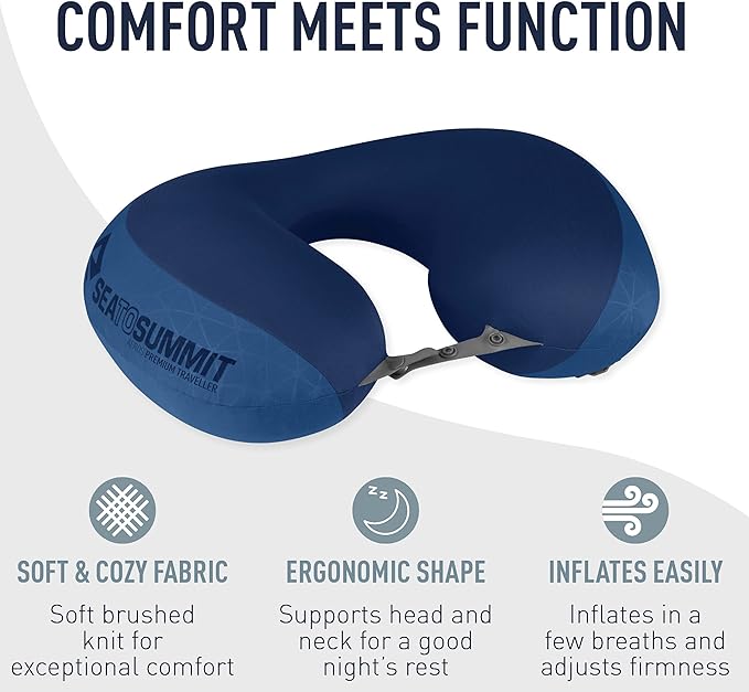 Sea to Summit Aeros Premium Traveller Inflatable Neck Pillow, Lime